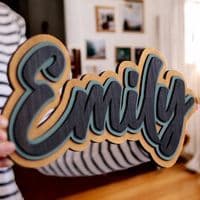 Luxury Three Layer Natural Wooden Name Sign