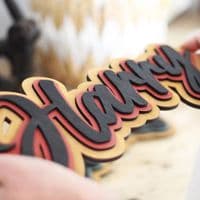 Luxury Three Layer Natural Wooden Name Sign