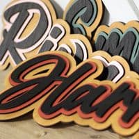 Luxury Three Layer Natural Wooden Name Sign