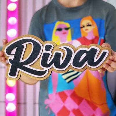 Luxury Three Layer Natural Wooden Name Sign