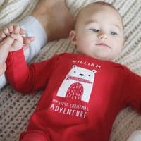 My First Christmas Adventure Hungry Bear Romper