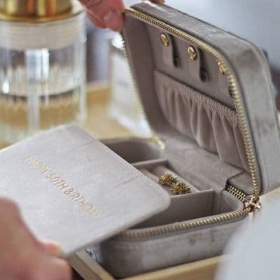 Personalised 50th Birthday Velvet Jewellery Box