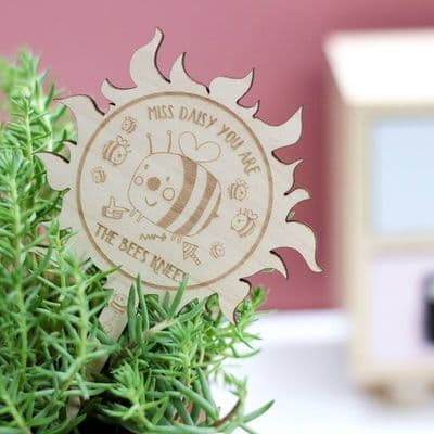 Personalised Bees Knees Teacher Plant Topper