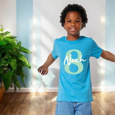 Personalised Birthday Age Organic T Shirt