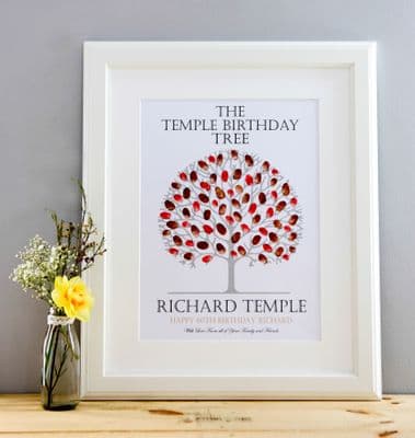 Personalised Fingerprint Birthday Tree