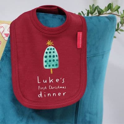 Personalised First Christmas Dinner Bib
