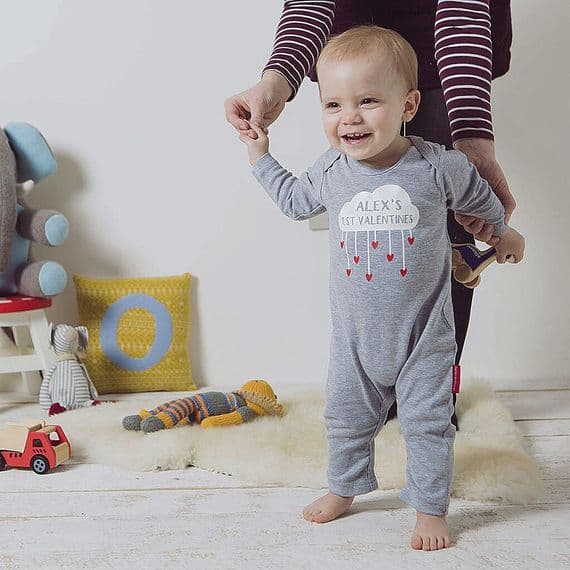 Personalised First Valentine's Day romper