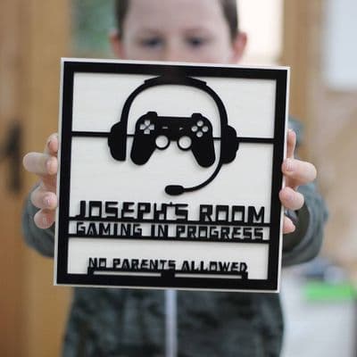 Personalised Gaming In Progress Bedroom Door Sign
