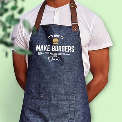 Personalised 'It's time to make burgers' Apron