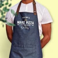 Personalised 'It's Time To Make Pizza' Adult Apron