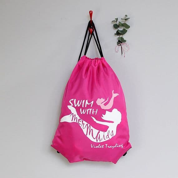 Personalised Mermaid Girls Swimming Bag