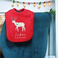Personalised Nordic Deer First Christmas Bib