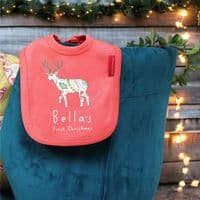 Personalised Nordic Deer First Christmas Bib