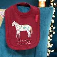 Personalised Nordic Snow Cat First Christmas Bib (1)