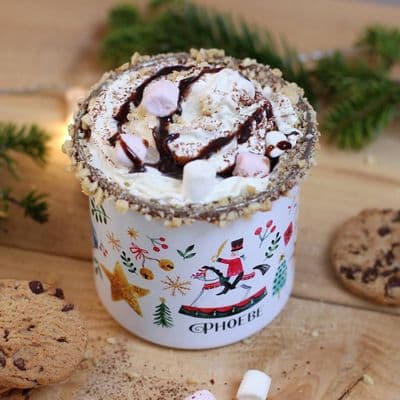 Personalised Rocking Horse Christmas Enamel Mug.