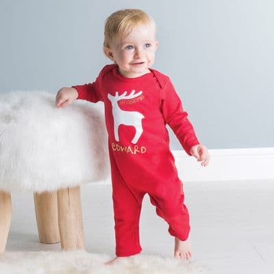 Personalised Rudolf Christmas Romper