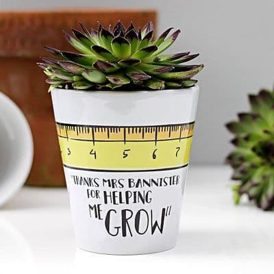 Personalised Ruler Teacher Thank-You Flower Pot