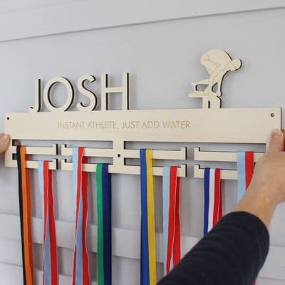 Personalised Swimming Medal Hanger