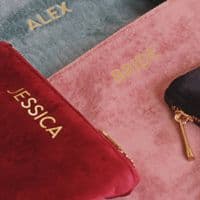 Personalised Velvet Sustainable Make Up Bag