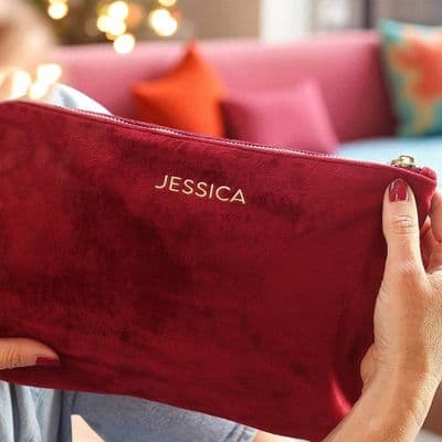 Personalised Velvet Sustainable Make Up Bag