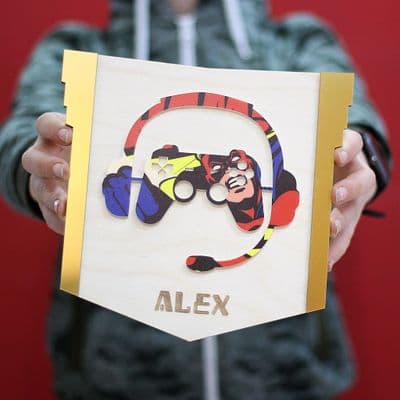 Superhero Gamer's Bedroom Door Sign