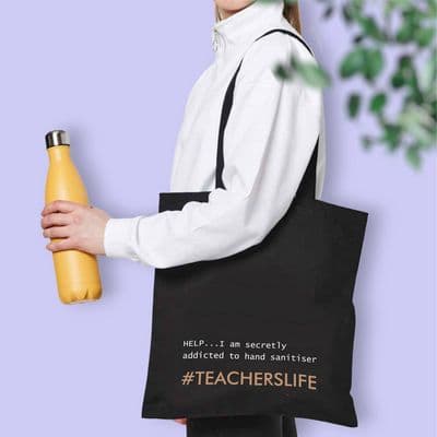 Teacher 'Addicted To Hand Sanitiser' Tote Shopping Bag