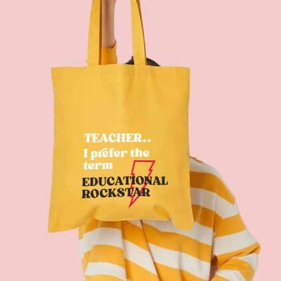 Teacher 'Educational Rockstar' Tote Shopping Bag