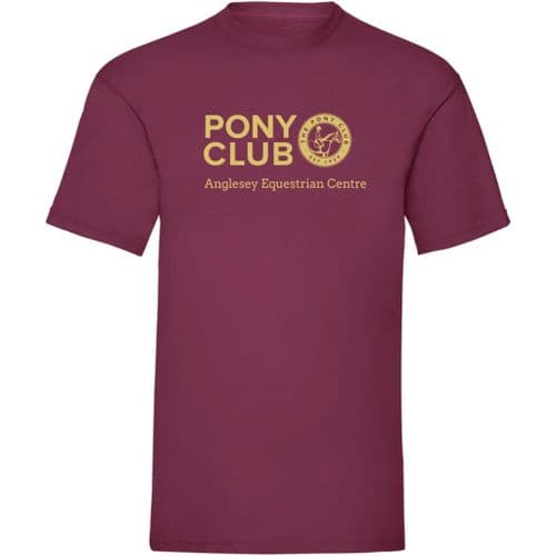 Anglesey Equestrian Centre Burgundy Pony Club T-shirt