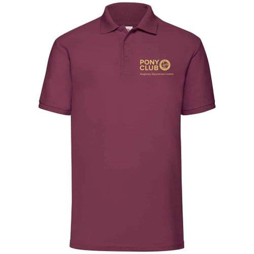 Anglesey Equestrian Centre Burgundy Short Sleeve Polo Shirt