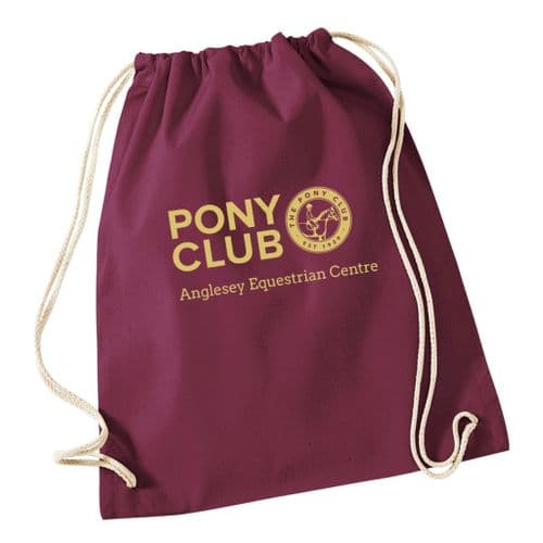 Anglesey Equestrian Centre PC Burgundy Drawstring Bag