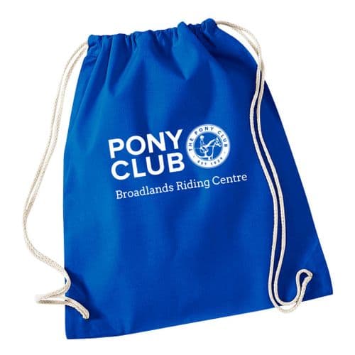 Broadlands Riding Centre PC Royal Blue Cotton Drawstring Bag