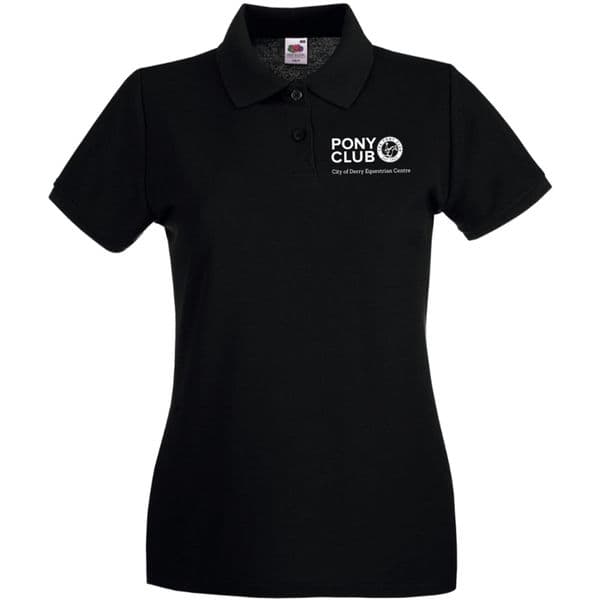 City of Derry Black PC Ladies Polo Shirt