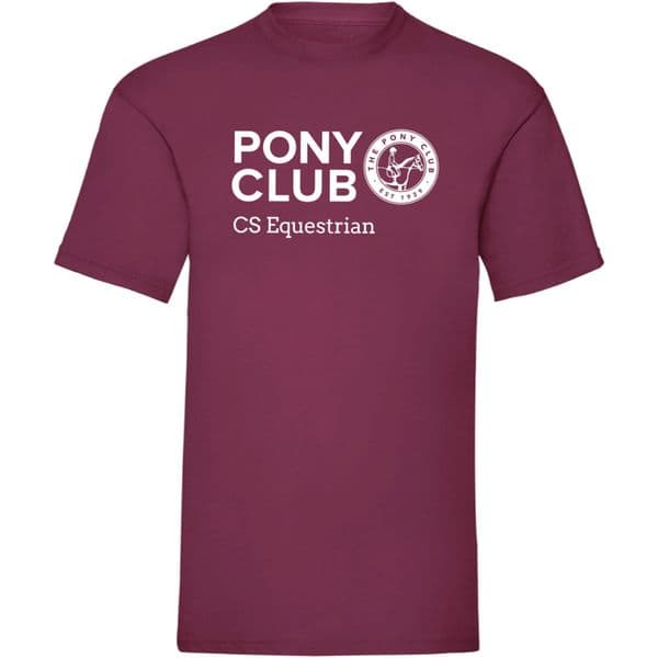 CS Equestrian Burgundy Pony Club T-shirt