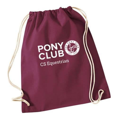 CS Equestrian PC Burgundy Drawstring Bag
