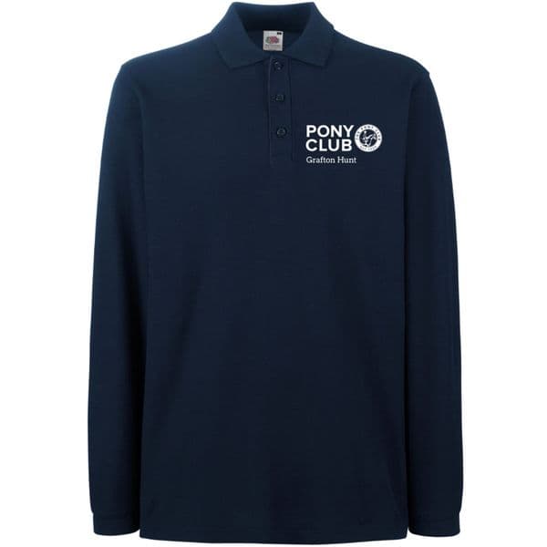 Grafton Hunt Navy Pony Club Long Sleeve Polo Shirt