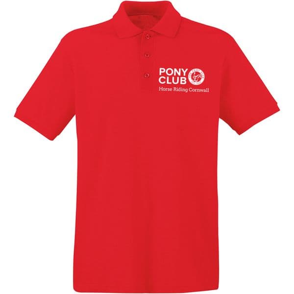 Horse Riding Cornwall Red Polo Shirt