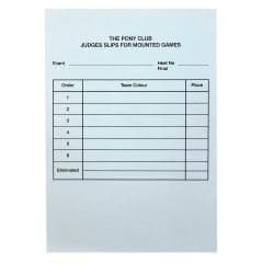 Mounted Games Judges Slips