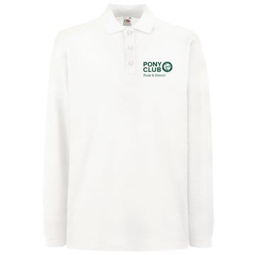 Poole & District White Long Sleeve Polo Shirt
