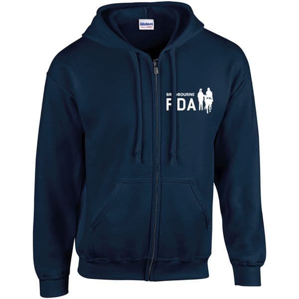Printed Navy Blue Zip Hooded Top Bradbourne RDA