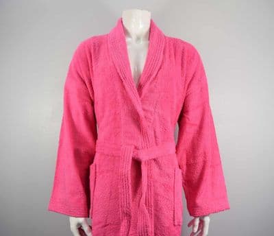 400gsm Shawl Collar Bathrobe In Hot Pink