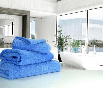 Great Quality Blue Label, 500gsm Hand Towel in Med Blue