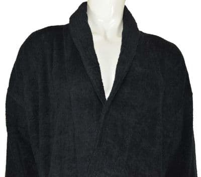 linenHall 400gsm Shawl Collar Bathrobe In Black