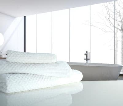 linenHall Spa, 450gsm Terry Waffle Spa Bath Towel White