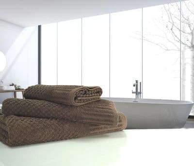 linenHall Spa, 450gsm Terry Waffle Spa Extra Long Bath Sheet Chocolate