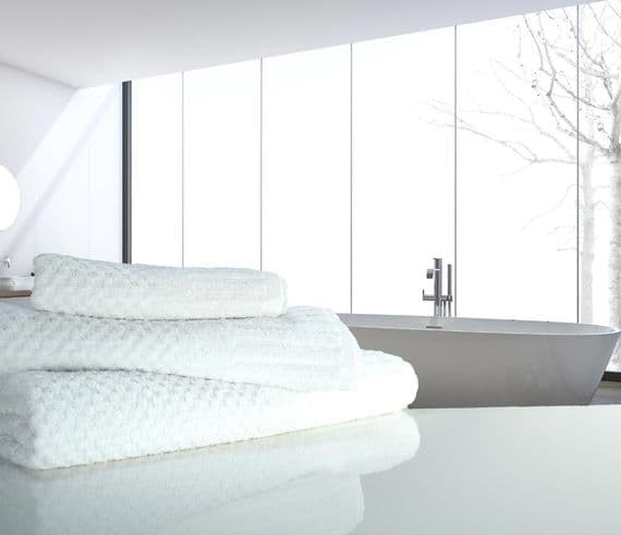 linenHall Spa, 450gsm Terry Waffle Spa Extra Long Bath Sheet White