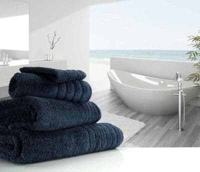 Luxurious linenHall, 650gsm Bath Towel in Dark Blue