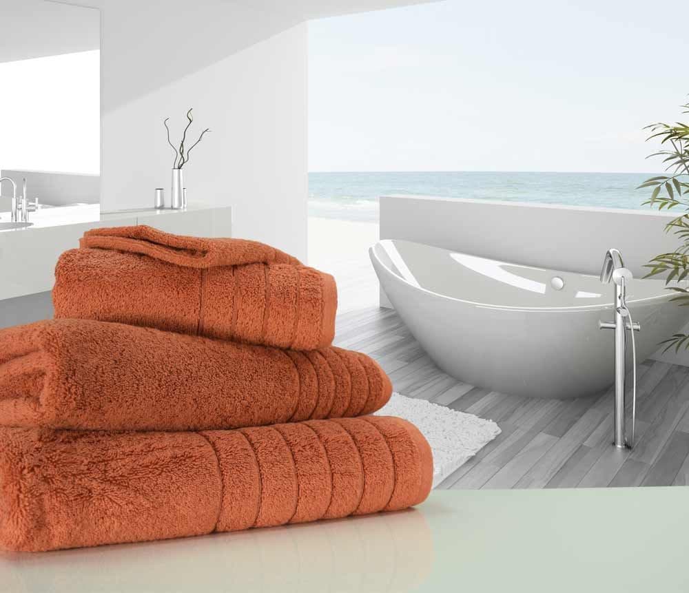 Luxurious linenHall, 650gsm Bath Towel in Terracotta