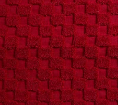 Luxurious linenHall, 850gsm 100% Cotton Reversible Bath Mat in Cherry