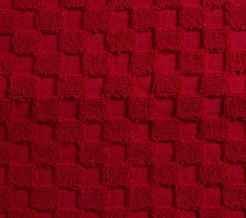 Luxurious linenHall, 850gsm 100% Cotton Reversible Bath Mat in Cherry