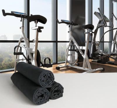 Microfibre Gym or Sweat Towels 30cm x 100cm in Black